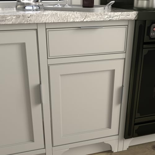 Image of Goldenwarm 15 Pack 3-3 /4in Brushed Nickel Finger Edge Pulls for Cabinets | Aluminum Alloy, Sliver Cabinet Handles, Edge Pulls for Cabinets, Nickel Handles, For Drawers, Dressers, Screws Included