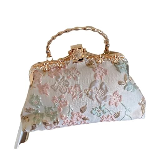 Sac de soirée brodé fleurs vintage chic pour cocktail et banquet