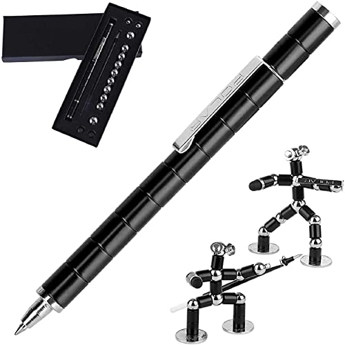 Toy Pen, Decompression Magnetic Metal Pen,Eliminate Pressure Fidget Pen,Multifunctional Deformable Magnet Writing Pen Toy Gift For Kids Or Friends,Creative Magnetic Pen (Black)