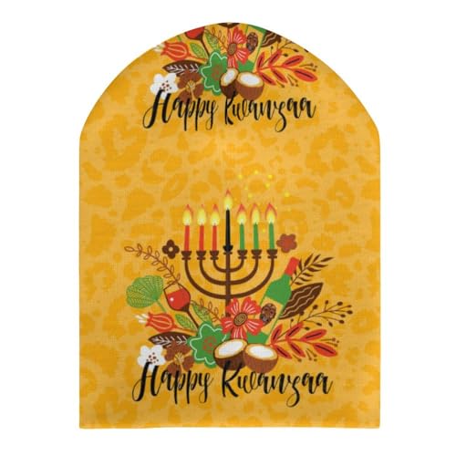 Happy Kwanzaa Kids Beanie Hat for for Girls Boys Children Cap Winter Knitted Chemo Cancer Headwear Accessories Gifts Decoration Black3