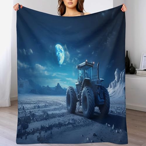 Couverture tracteur flannel douce pour réchauffer un canapé froid