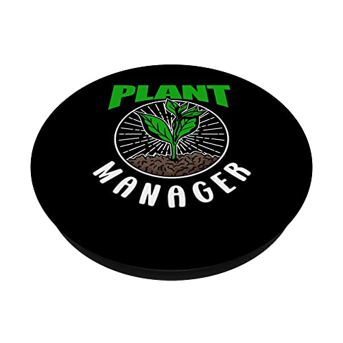 Plant Manager Garden Gardening Landscaping Gardener PopSockets Swappable PopGrip, Black - Image 2