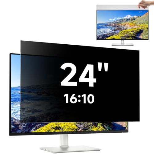 Filtre de Confidentialité 24 Pouces 16:10, Filtres d'écran pour Ordinateur Portable Compatible avec HP/Dell/Acer/Lenovo/Thinkpad/Samsung/ASUS/LG, Amovible...