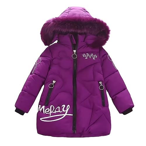 Winter Coats for Girls Fashion Hooded Windproof Warm Artificial Down Jacket Outdoor Snowy Kids Jacket