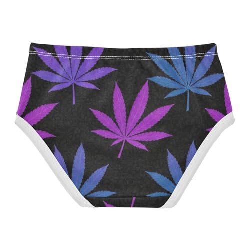 Purple Blue Gradient Leaves Black Girls Underwear Toddlers 2t Cotton Cute Panties Girl Flower Briefs Underpants2