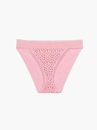 Savage X Fenty, Women's, Cotton Essentials Bikini, Medium Coverage, Cotton, Cotton Jersey, Picky Pink Leopard Print, S #TOP4