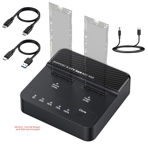 Duplicador Vertical Cloner Dual-Bay NVME M.2 a USB-C 20Gbps miniatura 3