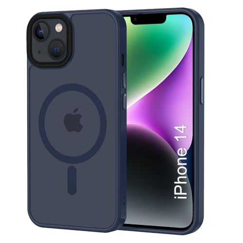 Image of iPhone 14 Magsafe Hard Back Case | Matte Design & 360 Protection | Military-Grade Apple iPhone 14 Cover | Strong Magnet Back - Blue