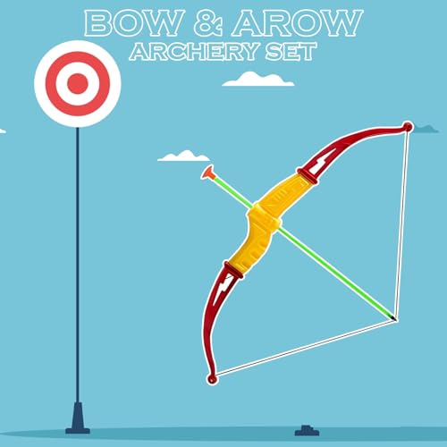 PNJB Bow And Arrow Toy, Kids Archery Set For Boys And Girls, 3 Suction Cup Arrows, Birthday Gift For Children, Target Board, Indoor Outdoor Garden, 8158-1 - Image 3