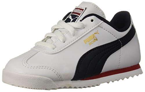 PUMA baby boys Roma Basic Sneaker, Puma White-night Sky, 7 Toddler US