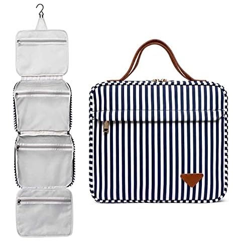 Neuleben Toiletry Bag Cosmetic Bag Toiletry Bag Made of Canvas Women Men for Travel Holiday, Streifen Xxl, One Size, Toiletry Bag Cover