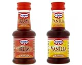 Dr. Oetker Baking Aroma RUM Flavor 38 ml bottle AND Dr. Oetker VANILLA Aroma Flavoring 38 ml bottle