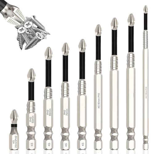 Image of High Magnetic Screwdriver Drill Bit Set, 2025 New Upgraded Anti Slip Strong Magnetic Electric Screwdriver Set Alloy Steel for Impact Driver (9 Pcs)