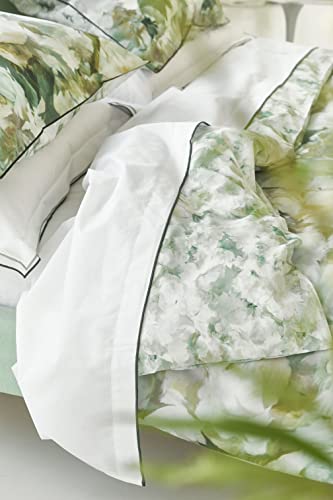 Housse de couette en percale de coton haut de gamme Fleurs de Jours Céladon - 3