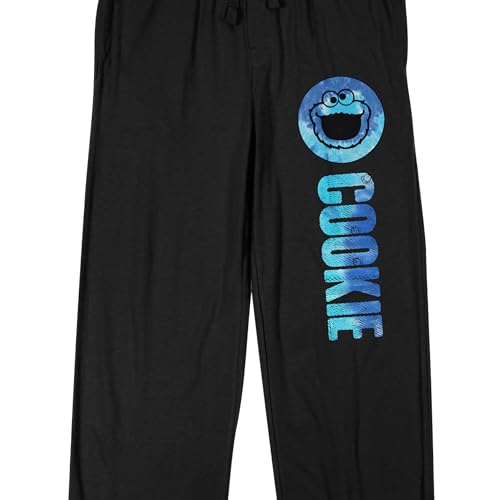 Sesame Street Cookie Monster Character Circle Adult Black Sleep Pajama Pants2