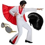 Morph Costume Cantante Rock con Accessori, Vestiti Anni 50 Uomo, Costume Rockstar Carnevale Adulti XL