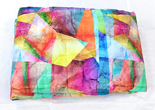 Zambaiti COPRILETTO Trapuntato Leggero Stampa Digitale Raso di Cotone Made in Italy Trapuntino estivo Matrimoniale in Raso di Cotone stampa digitale dis. ART, mis. 260x260 cm