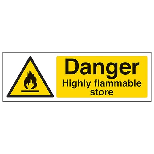 Panneau rigide Highly Flammable V Safety signalisation danger plastique 600 x 200 mm