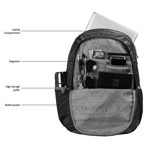 Image of Sonnet Polyester 37 Ltr Grey School Backpack