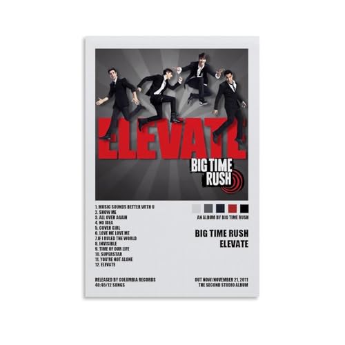 YRUAWRH Póster de Big Time Rush Elevate para pared, lona estética, póster vintage, pintura decorativa para dormitorio, sala de estar, 60 x 90 cm, estilo sin marco