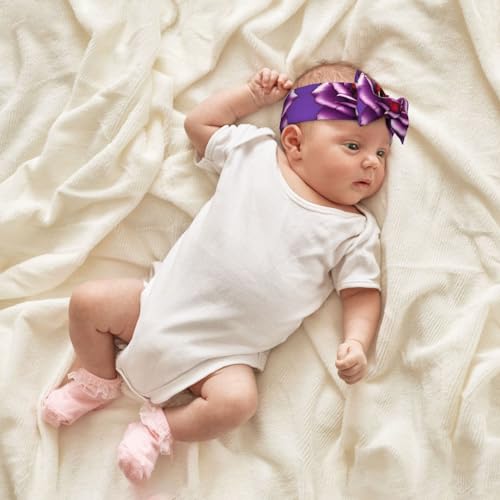 Fuchsia Rose Baby bow headband, printed, colorful and varied, soft and skin-friendly, good elasticity4