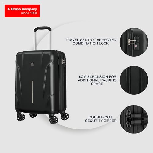 Image of WENGER, Ryon, Carry-On Hardside Suitcase, 37 litres, Black, 653731, Swiss Designed