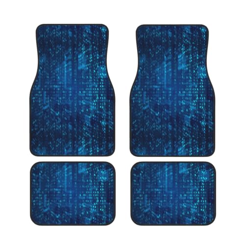 Alfombrillas para coche código binario azul ideales para tu rutina diaria