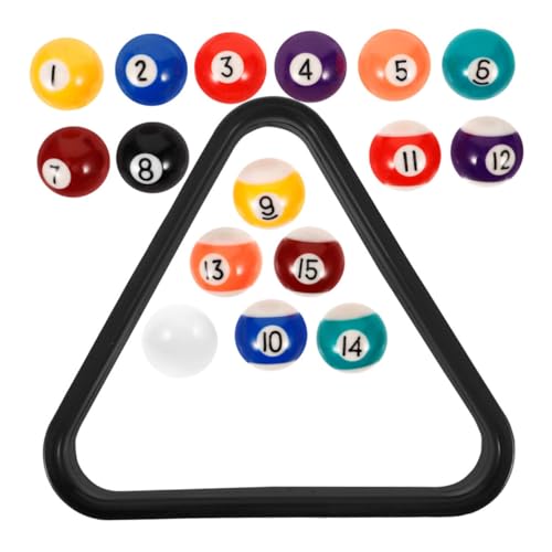 GOOHOCHY Pool Table Balls Set 17pcs Resin Balls Mini Triangle Rack Billiard Tools Billiards Practice Set