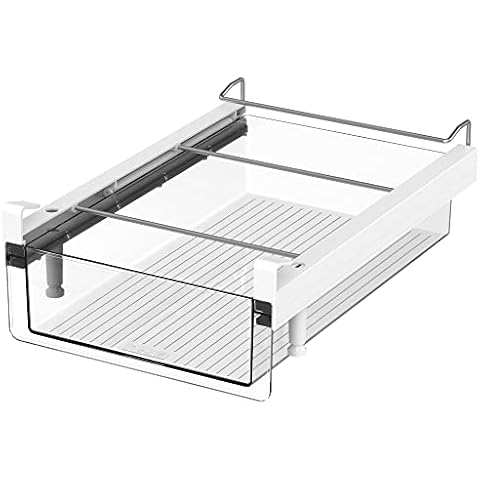 vacane Large Fridge Under Shelf Drawer, Pull Out Refrigerator Drawer Organizer Fridge Organizer Bins, Fridge Storage Container Holder for Produce, Deli Meat, Cheese, Bacon, Easy to Install-L Cover