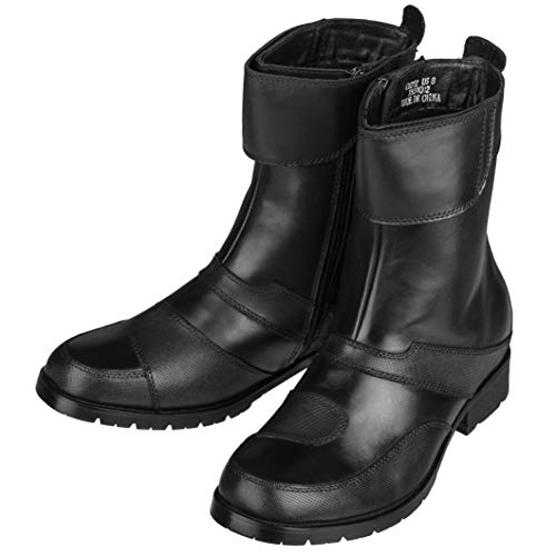 CALTO Men's Invisible Height Increasing Elevator Shoes - Black Leather Zipper High-top Biker Boots - 3.3 Inches Taller - G6252 - Size 9 D(M) US4