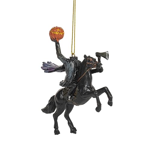 Headless Horseman Riding Dark Horse with Pumpkin in Hand Sleepy Hallow Halloween Christmas Tree Ornament