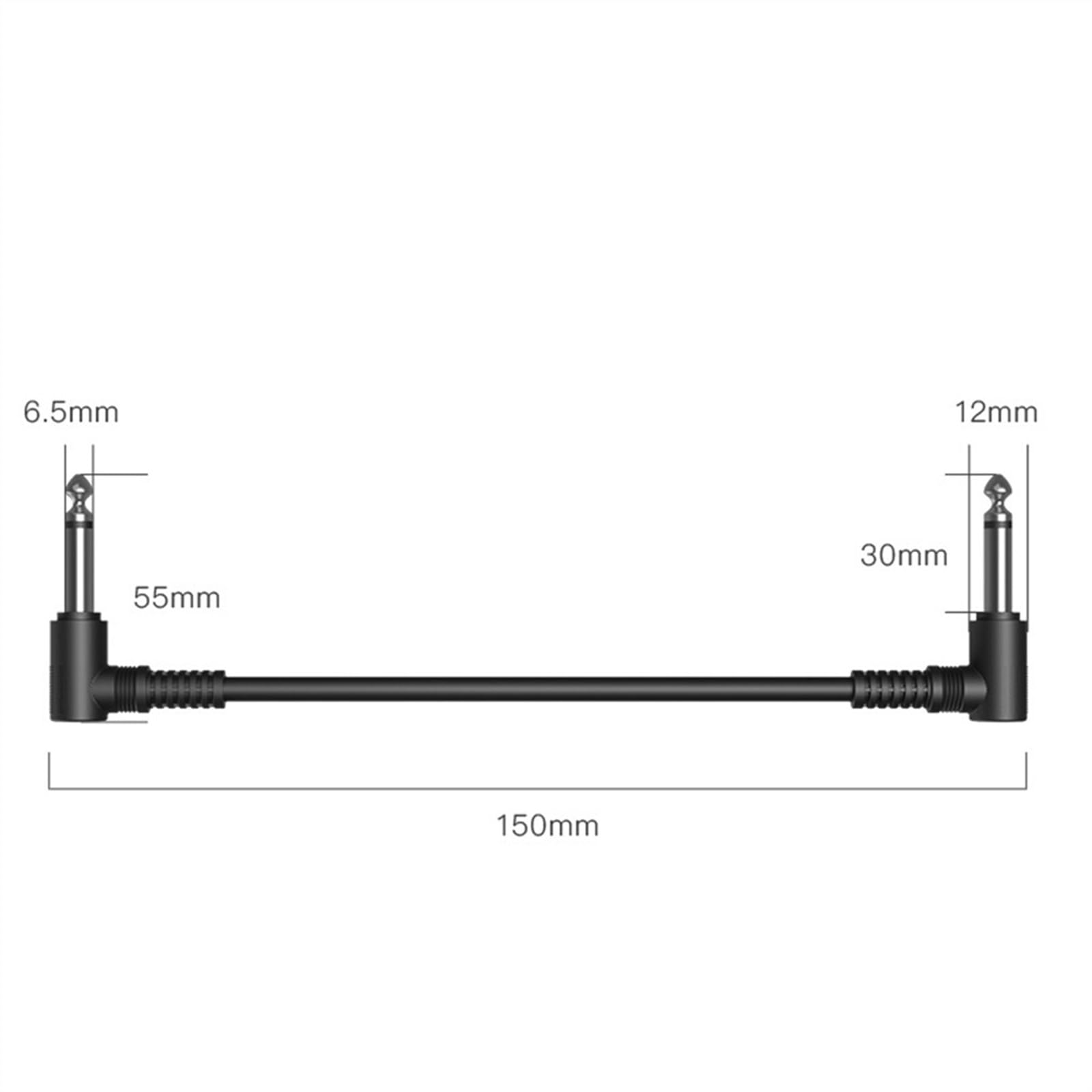 kabel audio do gitary 6 Sztuk Kabel Pedału Gitary Płaski Kabel Patch 6.35mm Pedał Gitary Elektrycznej Zapasowy Wymień Drut (Color : 30cm)
