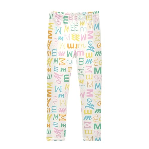 ZZKKO Girls Leggings Letter M Toddler Girls Clothes Leggings for Girls Toddler Girls Leggings 3-4T