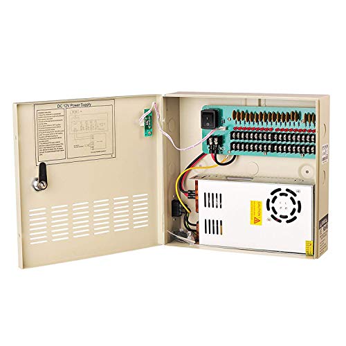 [UL Listed] Xenocam 18 Output 20 Amp 12V DC CCTV Distributed Power Supply Box for Security Camera