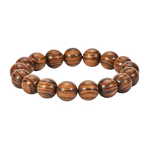 Anzhongli Prayer Beads Bracelet 12Mm For Men And Women Beaded Bracelet Sandalwood Elastic(12Mm 17 Beads Tiger Skin) #TOP17