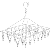 Stainless Steel Clothes Sock Dryer Hanger, 1pcs 40-Peg Underwear Peg Hanger For Washing Line, Clothes Drying Hanger With Pegs For Home Use
