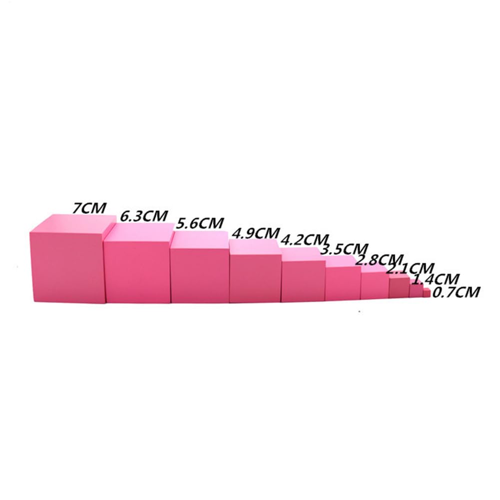 Beech Pink Tower - 2.76 Inches, Cypress Wood Montesśori Toy, Multicolor, Family Edition Plus Card - Image 6