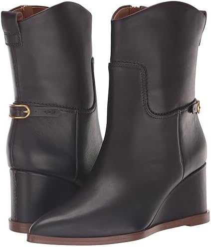 Franco Sarto Womens Etta Pointed Toe Wedge Booties Eggplant Leather 8.5 M | Image 6