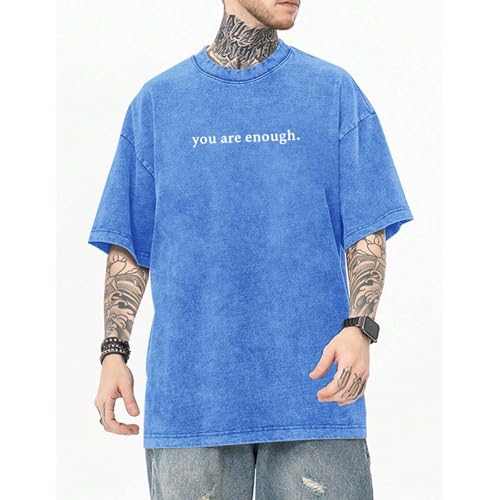Image of Dear Person Behind Me Shirt You are Enough Tshirts for Men Oversized Inspirational Positive Tees Vintage Graphic Tops
