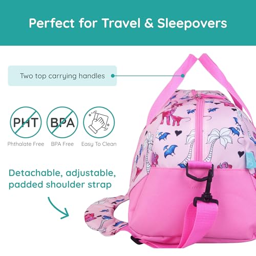 Image of Pink Dino Overnighter Duffel Bag