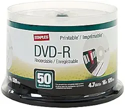 Staples Marca (pacote com 50) DVD-R para impressão de eixo #13164
