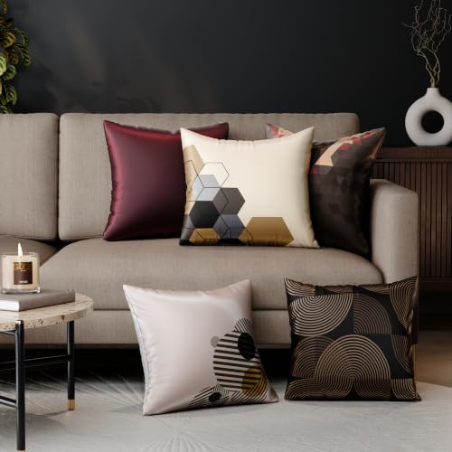 Image of Stoa Paris Cushion Cover Set of 5, Home Decor for Sofa, Bed & Living Room, Digital Printed Cushion Cover 16 Inch x 16 Inch, Soft Touch Finish, Hidden Zip Closure, Cordelia's Heart - Cordelia