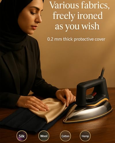 مكواة جافة 1500 واط من اليسم، مكواة سفر للملابس مع غطاء قاعدة واقية 0.2 ملم، تسخين سريع 10 ثوان، طرف دقيق للاطواق / الازرار، 5 اعدادات لدرجة الحرارة، مزيل التجاعيد