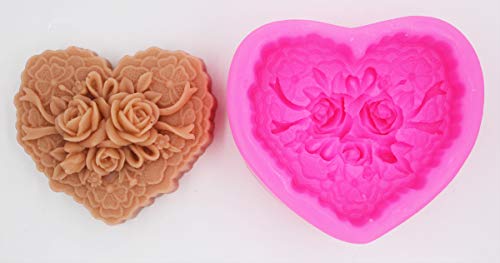 Rose Heart Shape Mold For Soap Candle Chocolate Candy Silicone Molds For Soaps Bombs Baking Fondant Mints #TOP4
