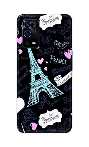 Image of PRINTFIDAA Lovers Famous Place Eiffel Tower in Paris Printed Designer Hard Case for Oppo A55 Back Cover -(ZP) MVN1003