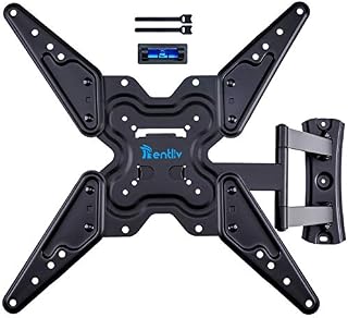 Rentliv TV Wall Bracket Mount, Swivels Tilts TV Mount Bracket with Heavy Duty Extend Arms for 26-55 Inch Flat and Curved TVs Up to 45kg, Max VESA 400x400mm TV Wall Mount