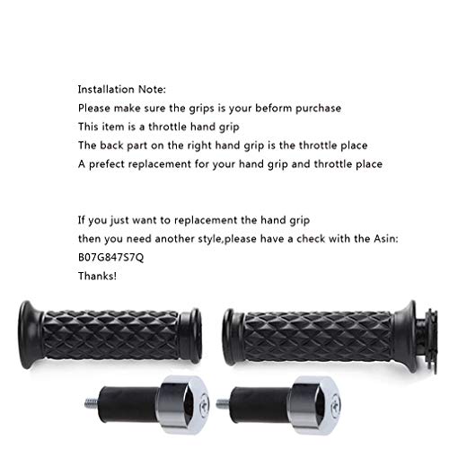 7/8 Inch Motorcycle Universal Rubber Black/Brown Handlebar Hand Grip Bar End For Cafe Racer Bobber Clubman Custom (Grip Bar End Black) #TOP3