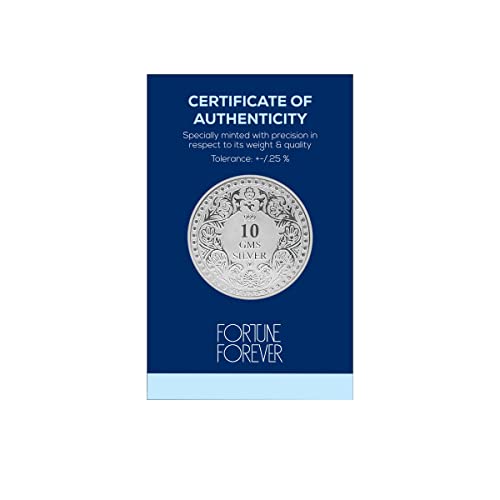 Image of FORTUNE FOREVER Pure Silver Queen Victoria BIS Hallmarked Round Coin Chandi Sikka with Blister Card Perfect for Gifting Investment Diwali Dhanteras (999 Purity)