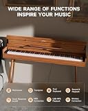 Eastar EUP-100 pianino cyfrowe, 88 klawiszy z obciążoną klawiaturą, pełnowymiarowe pianino elektryczne dla początkujących, ze słuchawkami, naklejkami na nuty, 3 pedałami, połączenie bezprzewodowe i