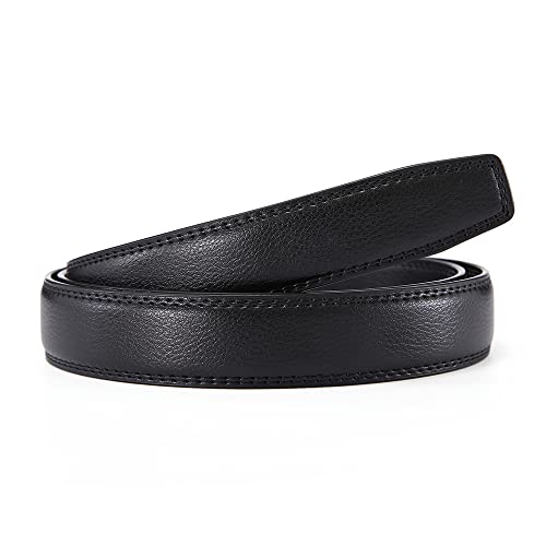 men's belt ratchet belt for men 30mm 1 1/8" wide fit 35mm automatic buckle, replacement belt without buckle2